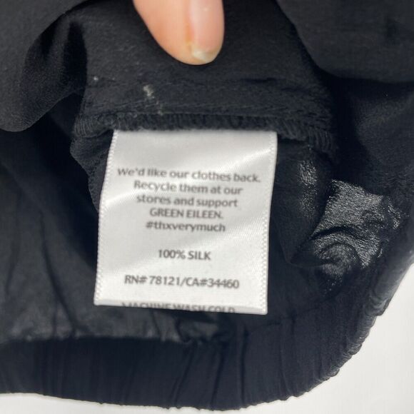 Eileen Fisher Jacket Women's Small Black 100% Silk Pockets Full Zip Long Sleeve - Picture 4 of 13